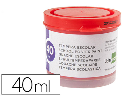 40ml. témpera escolar Liderpapel roja